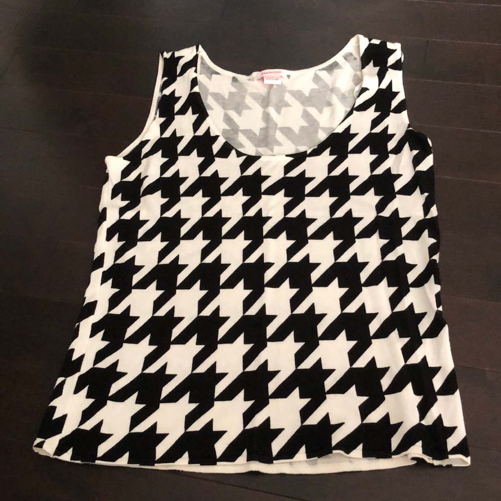 Houndstooth Knit Top
